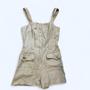 Olivaceus Women's Tan and Cream Playsuit-romper